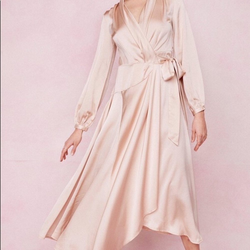Satin Wrap Dress